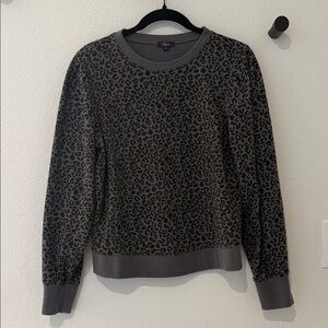 Rails Charcoal Leopard Crewneck Sweater